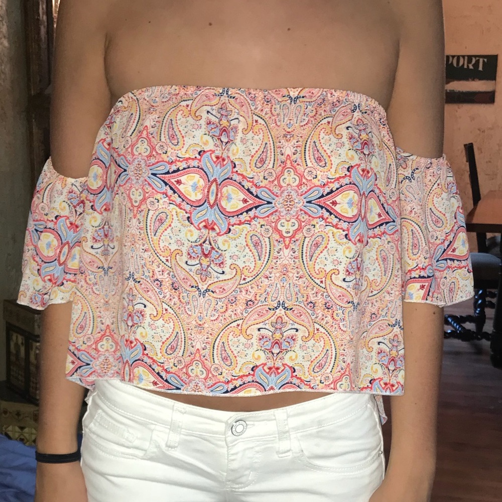 Paisley Off-the-Shoulder Top